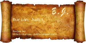 Burián Judit névjegykártya